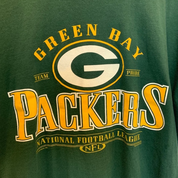 Vintage Lee Sport Green Bay Packers NFL Logo Graphic Tee Size L - Picture 2 of 13